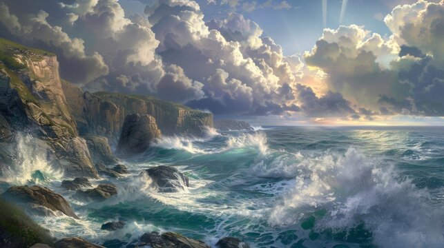 Cloudy Ocean Horizon, storm power