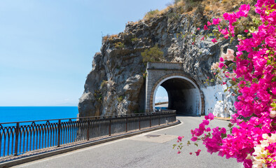 road of Amalfi coast, Italy - obrazy, fototapety, plakaty