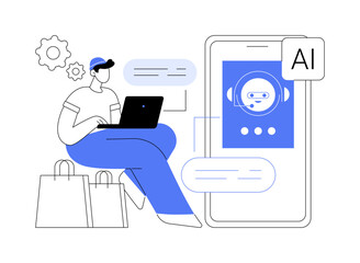 AI-Streamlined Customer Support abstract concept vector illustration.