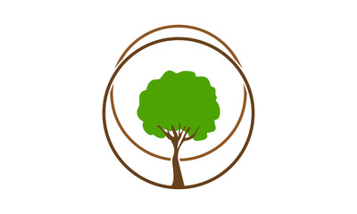 Tree and circle illustration design vector