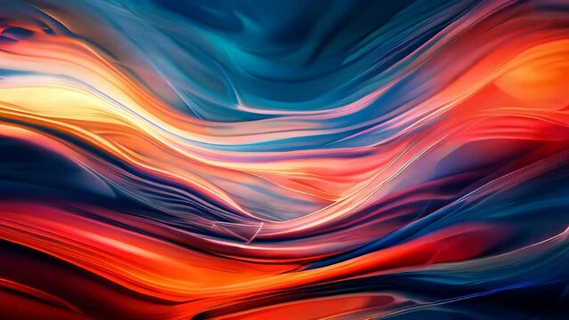 abstract colorful background with smooth lines in blue, orange and red
