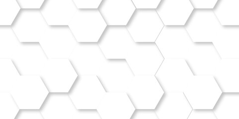 Abstract background with hexagonal geometric hexagon polygonal pattern background. 3d seamless bright white web cell and triangle abstract honeycomb background. white and gray backdrop wallpaper. - obrazy, fototapety, plakaty