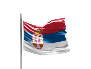 National Flag of Serbia. Flag isolated on white background with clipping path.