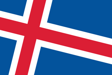 Naklejka premium Iceland flag - rectangular cutout of rotated vector flag.