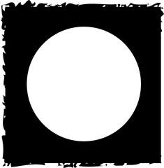 Square brush frame elements with circle border layout