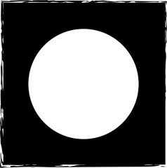 Square brush frame elements with circle border layout