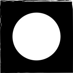 Square brush frame elements with circle border layout