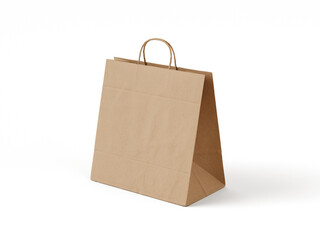 Transparent Brown paper bag mockup Side view png