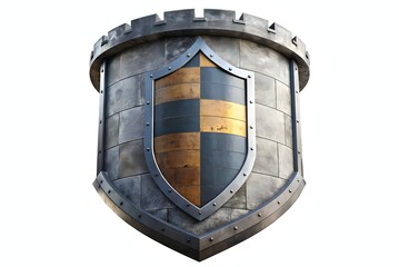 Medieval Shield Armor Protection Metallic Stronghold Defense