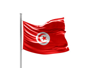 National Flag of Tunisia. Flag isolated on white background with clipping path.