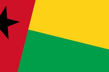 Guinea-Bissau flag - rectangular cutout of rotated vector flag.