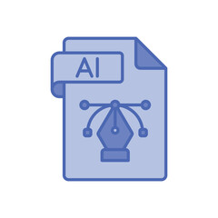 Blue Line File Extension vector icon