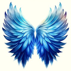 Elegant Blue Angel Wings Feather Design Artistic Concept