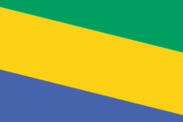 Gabon flag - rectangular cutout of rotated vector flag.