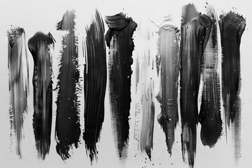 A collection of modern brush strokes in dry format - obrazy, fototapety, plakaty