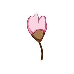 spring sakura cherry blossom cartoon. japanese floral, pink japan, nature branch spring sakura cherry blossom sign. isolated symbol vector illustration