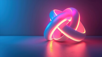  Abstract shape vibrant neon light 