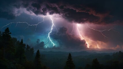 Obraz premium lightning in the night