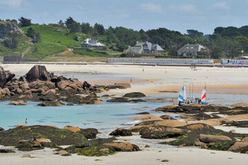 Magnifique paysage de mer à Trégastel en Bretagne - France