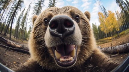 Close-up selfie portrait of a bear. - 767110604