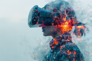 The virtual reality headset allows users to experience a surreal metaverse, where a futuristic digital world blurs the lines between reality and imagination.