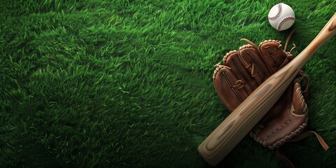 Baseball banner, a Glove in the Outfield