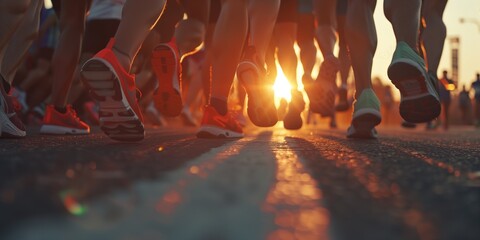 Athletes sprinting at the stadium