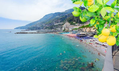 Papier Peint photo autocollant Plage de Positano, côte amalfitaine, Italie Amalfi coast, Italy