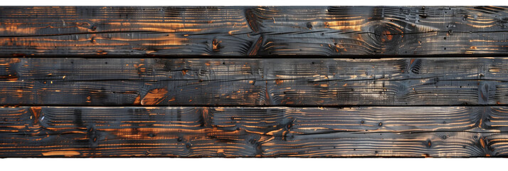 Wooden wall made of charred weathered planks
