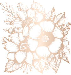 Golden flowers for holiday decoration.