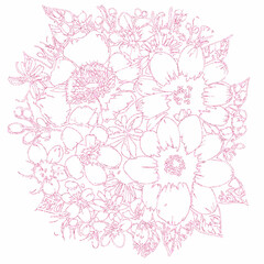 Pink flowers for holiday decoration.