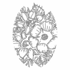 Oval with flowers for holiday decoration.