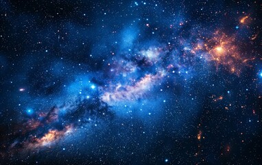 Fototapeta premium Glowing constellations illuminate the vast expanse of the cosmos. Cosmic panorama filled with celestial beauty and wonder. Glimpse of infinity.