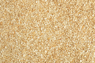 Sesame seeds as a background. Top view. Flat lay