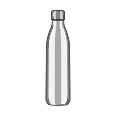 water stainless bottle cartoon. sport metal, steel aluminum, thermo reusable water stainless bottle sign. isolated symbol vector illustration