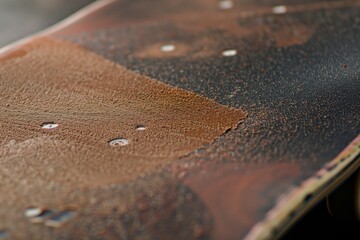 close view of sandpaper used on skateboard deck