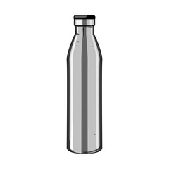 aluminum stainless bottle cartoon. thermo reusable, blank drink, flask black aluminum stainless bottle sign. isolated symbol vector illustration