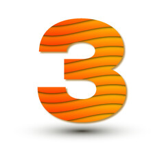 Vector Number 3 Colorful Gradient Design