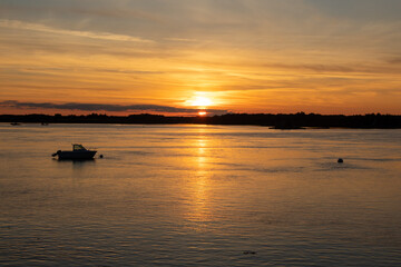 sunset on the sea