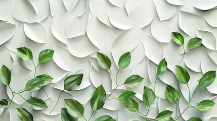 Group background of dark green tropical leaves monstera, palm, coconut leaf, fern, palm leaf, banana leaf Panorama background. concept of nature.White geometric 3d wall texture banner illustration