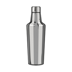 blank stainless bottle cartoon. drink flask, black mockup, container fitness blank stainless bottle sign. isolated symbol vector illustration