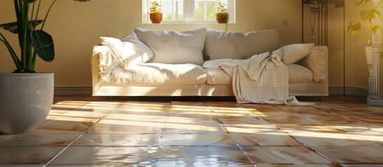 Place mockup on the floor