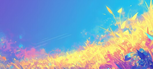 grungy texture artful flower and floral spring summer background illustration, shadow and light play style, Ai Generated