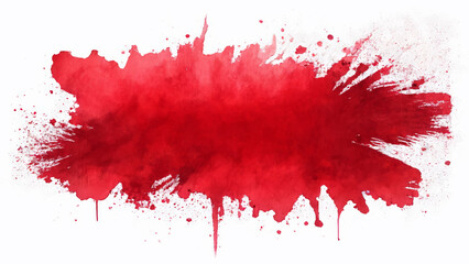 Red Brush Stroke on Clean White Canvas - obrazy, fototapety, plakaty