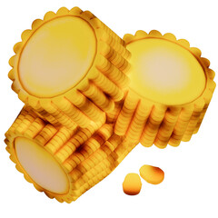 BBQ Grill for camping , Corn on transparent background , 3D Rendering