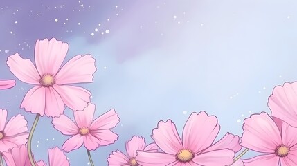 Pastel Watercolor D Cartoon of Isolated Cosmos Background