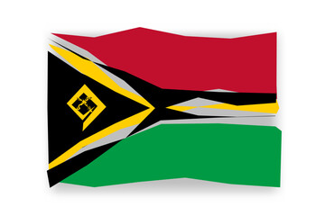 Vanuatu flag  - stylish flag mosaic of colorful papercuts. Vector illustration with dropped shadow isolated on white background