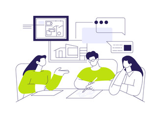 Design living space plan abstract concept vector illustration.