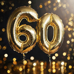 60 urodziny balony