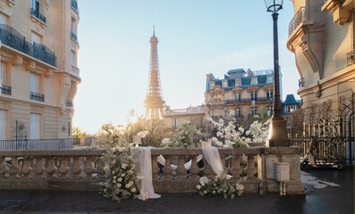eiffel tour and Paris street